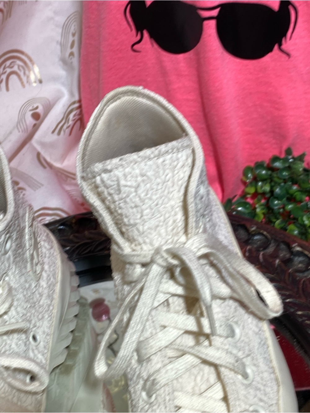 Converse Cream High-Top Canvas Sneakers - Picture 5 of 16